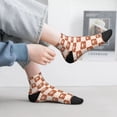 thumbnail image 2 of Rateoe Brown Palms Pattern Quarter Crew Socks,Toe Seamed Ankle Socks,Cotton Cushioned Breathable Athletic Crew Sports Socks, 2 of 7