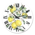 thumbnail image 2 of Designart 'Branch Of Yellow Lemons And Leaves I' Tropical Wall Clock, 2 of 5