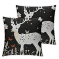 thumbnail image 2 of TIAOTIAOHOU Throw Pillow Cover Deer, Square Cushion Covers for Outdoor Farmhouse Indoor Floral Butterfly,Suitable for All Season Pillow Case for Livingroom Bedroom Sofa Chair,2 Pcs, 2 of 6
