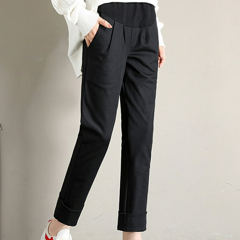 blue dress for baby girl Black Cropped Maternity Dress Pants – PinkBlush main image 1