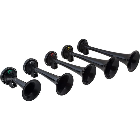 LOUD 5 Trumpet La Cucaracha Musical Air Horn System with Compressor Kit for Vehicles