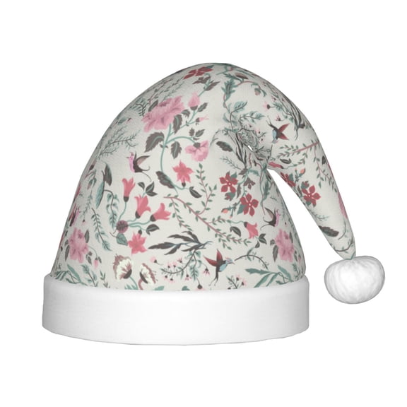 Rateoe Fairy Floral Santa Hat Confortable Christmas Hat for Christmas Party Favors Fit for Kids