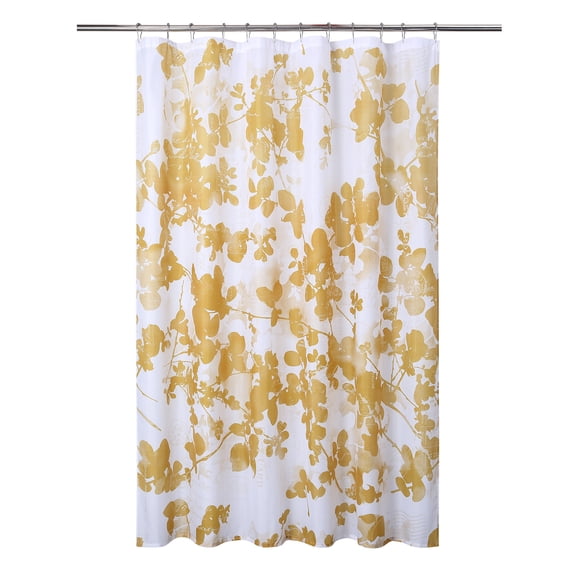ZACOO Yellow 72"x72" Shower Curtain Abstract Style Floral Pattern Fabric Shower Curtains Water Resistant Bathroom Curtains for Shower, 1 Set