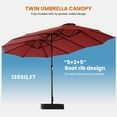 thumbnail image 5 of NON-BRAND 15ft Red Patio Umbrella, Rectangle Outdoor Umbrella, 5 of 8
