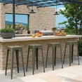 thumbnail image 7 of VINEEGO 30 Inches Metal Bar Stools for Counter Height Indoor-Outdoor Modern Stackable Industrial Stools Set of 4 (Gun), 7 of 7