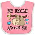 thumbnail image 3 of Inktastic My Uncle Loves Me with Sloth and Hearts Boys or Girls Baby Bib, 3 of 4