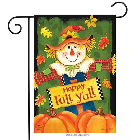 - Fall Y'all Scarecrow Primitive Garden Flag Autumn Leaves 12.5