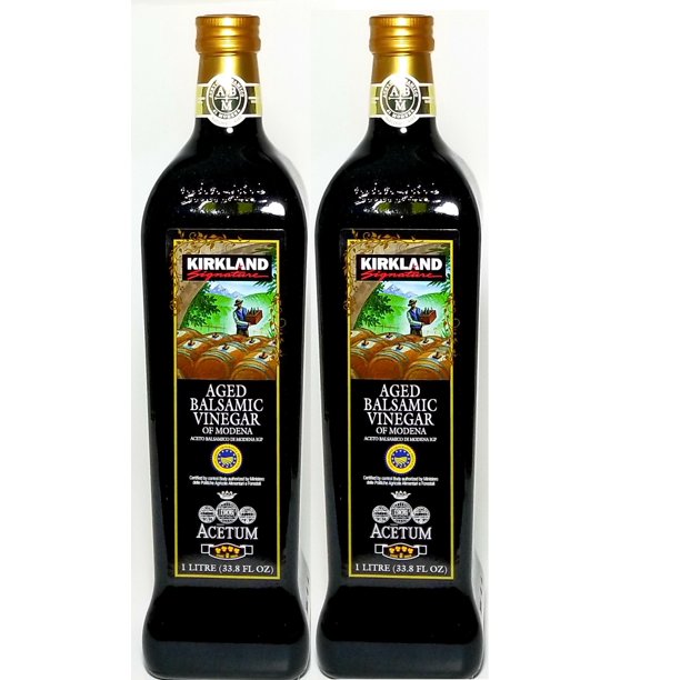 Aged Balsamic Vinegar, Made in Italy 1 liter (33.8 Fl Oz.) (Pack of 2