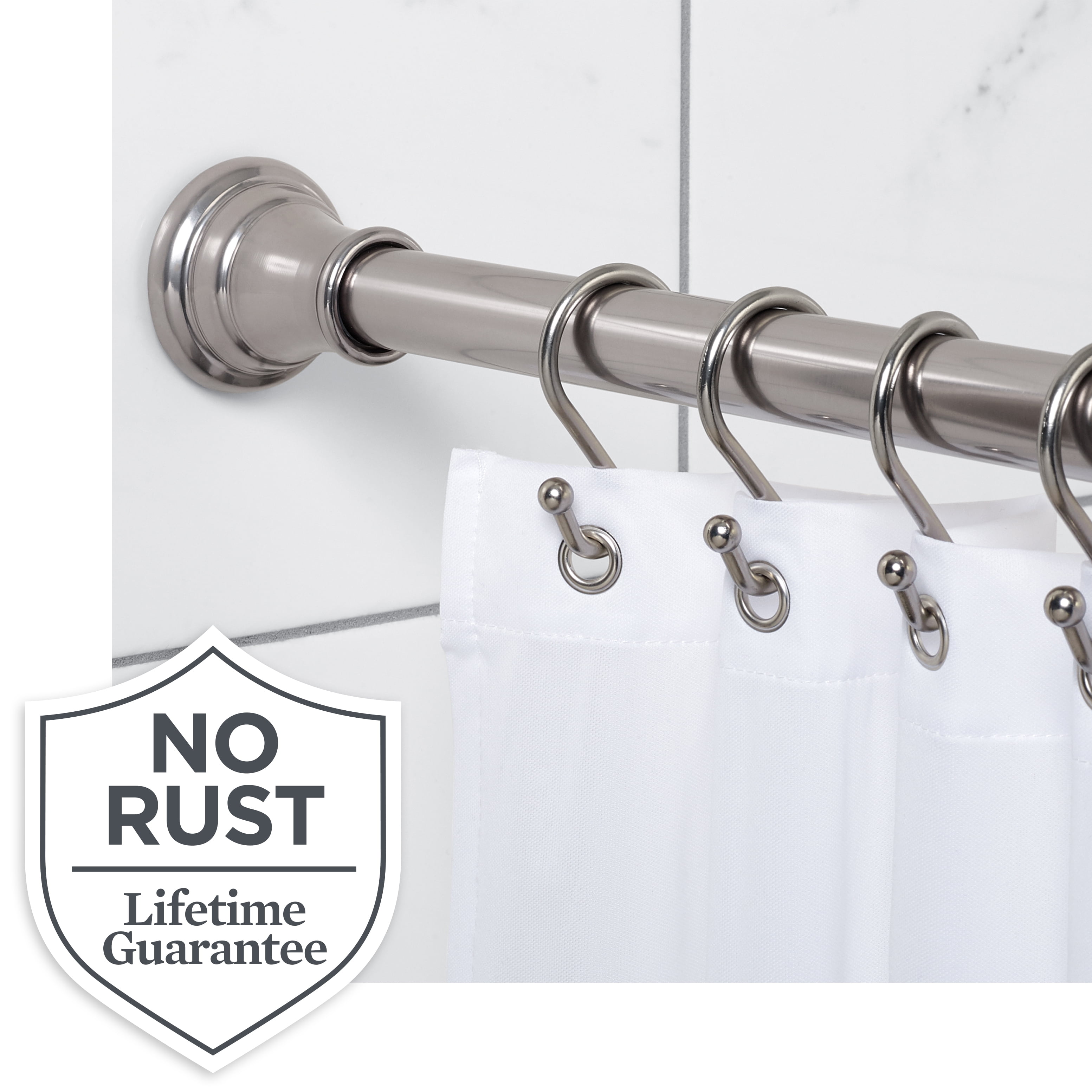 Better Homes & Gardens Easy Hang Rustproof Adjustable Brushed Nickel