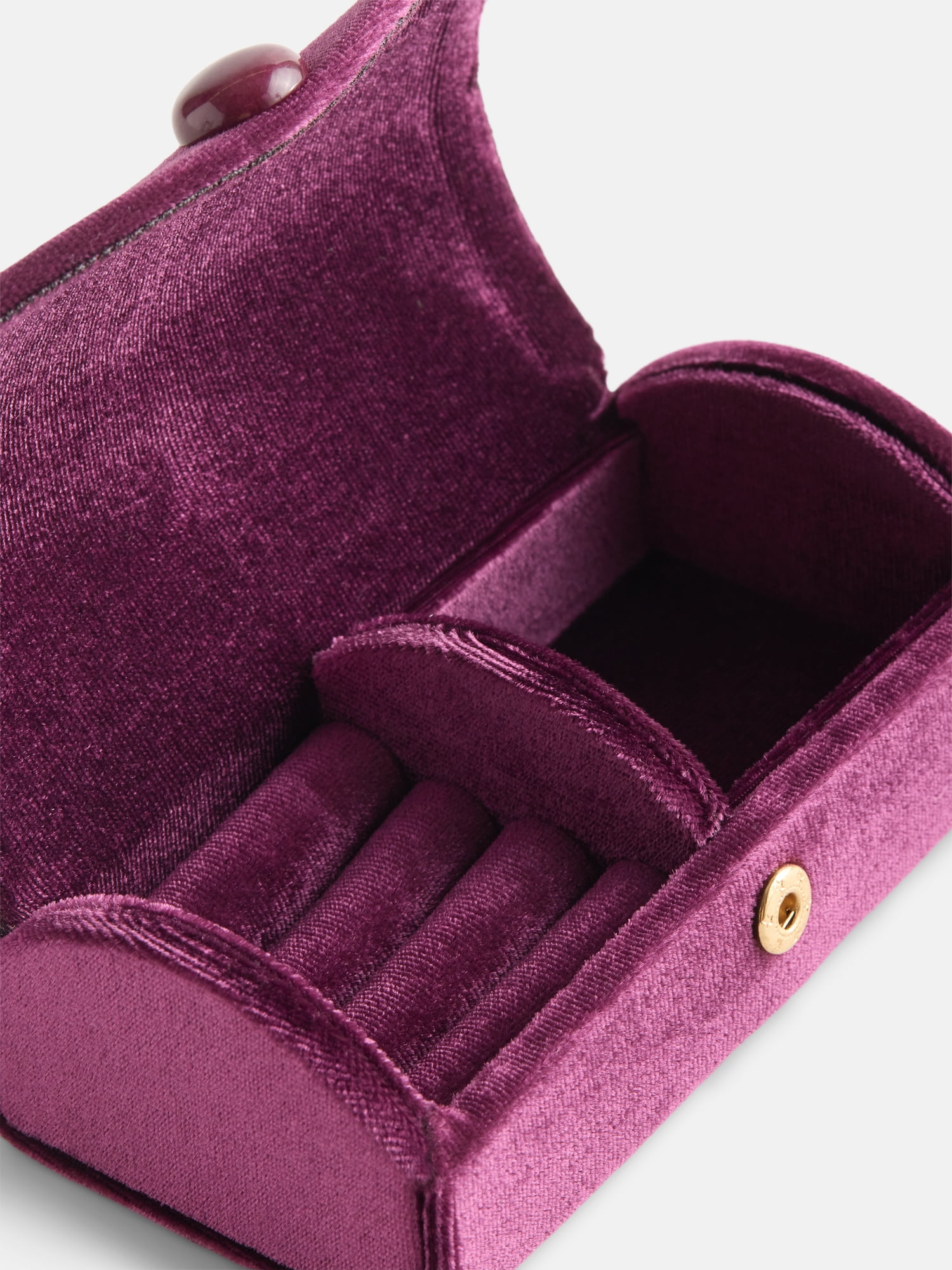 Scenario Women's Curved Faux Velvet Jewelry Organizer, Purple