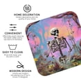 thumbnail image 3 of Lsque Sky Sunflower Skull Pattern 4" Drink Coasters Set of 4, PVC Leather Absorbent Coasters, Table Coaster Set Decorative Coffee Cup Coasters Housewarming Gift -Square, 3 of 6
