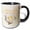 Black/White, variant on 3drose, Thinking of You and Sending Love Greeting with Artistic White Rose, 15oz Mug
