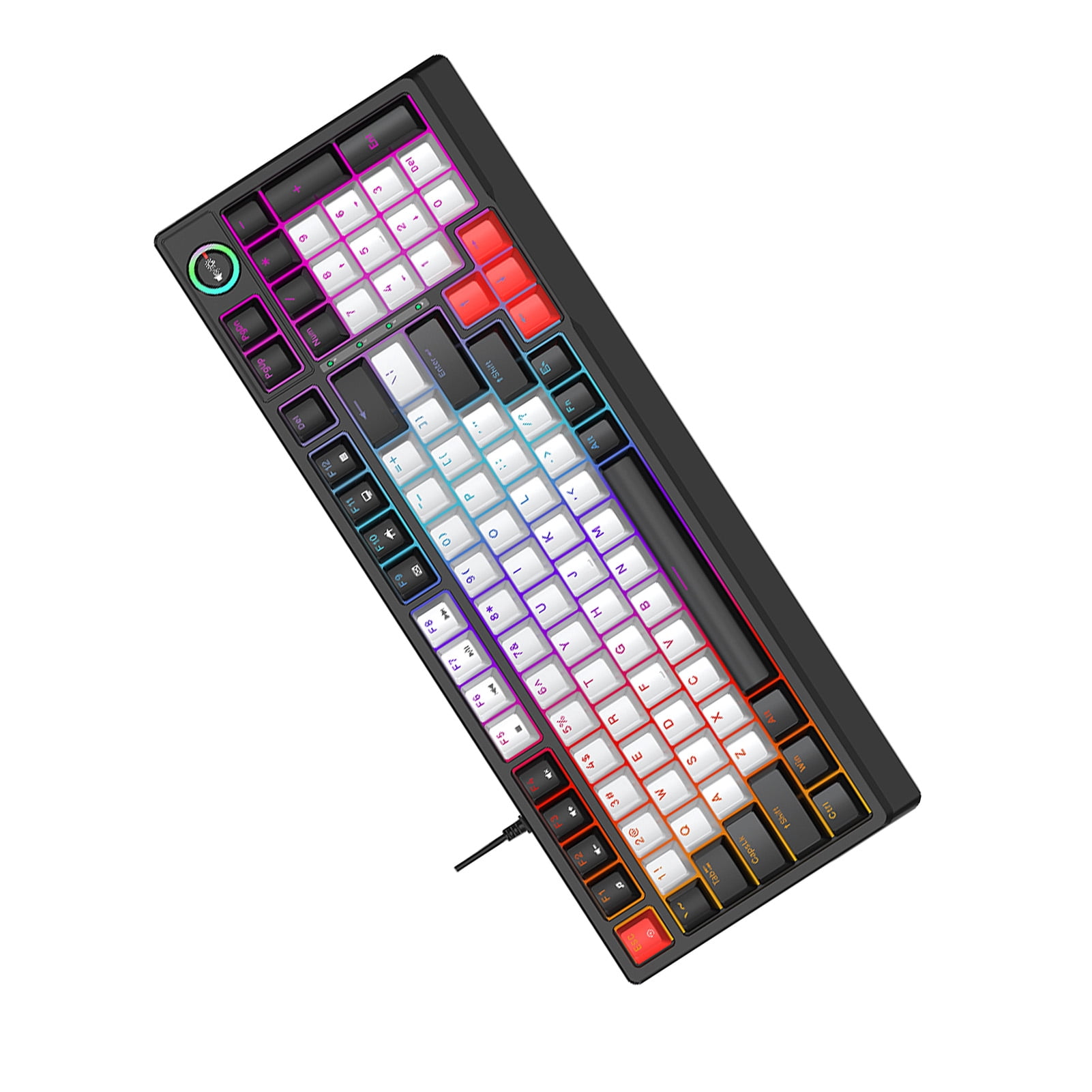 Keyboard For Gaming T50 RGB Mechanical Keyboard Hot Swappable Blue Switch Dynamic Lighting Ergonomic Design for PC Gaming Typing Work