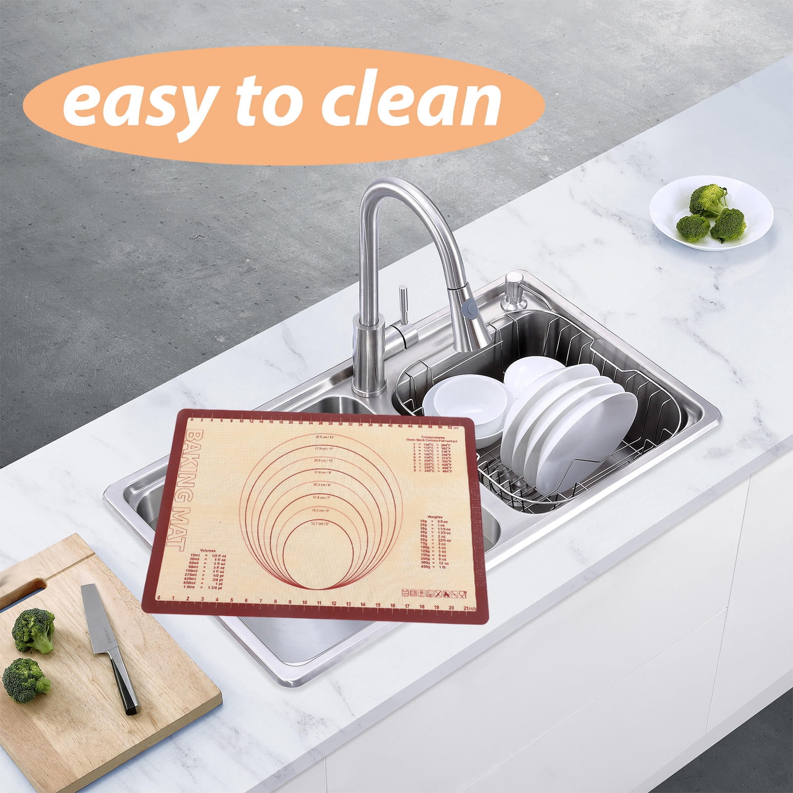 Raindrops Non-Stick Flexible Silicone Baking Mat Oven Liner for Multipurpose Kitchen Use Easy Cleanup and