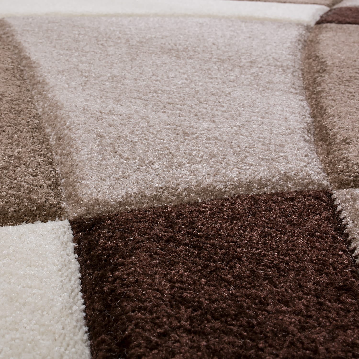 Paco Home Modern Living Room Rug with Artful Geometric Pattern in Brown Beige