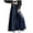 AA-Dark Blue1063, variant on XIAONU Women's Denim Maxi Skirt High Waist Wide Leg Trouser Skirt Retro Casual Everyday Bottoms Dark Blue