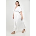 thumbnail image 2 of Vestido de cintura smock Roman Fashion /Tallas Extras, 4389 (Blanco) blanco 38, 2 of 6