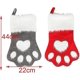 thumbnail image 3 of Calcetín navideño Garra de perro de pelo largo Calcetines navideños Adornos para árboles de Navidad Decoraciones navideñas (22 * 44 cm) rojo, gris, blanco 2 piezas, 3 of 5