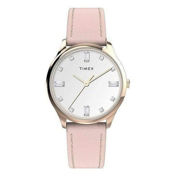 Timex Women's Main Street 32mm Watch - Pink Strap White Dial Rose Gold-Tone Case