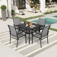 thumbnail image 4 of SOLAURA 5-Piece Outdoor Patio Dining Set, Patio Furniture Set with Textilene Dining Chairs and Metal Square Dining Table for 4 People, Gray, 4 of 8