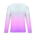 thumbnail image 5 of Cmfcve Plus Size Gradient Shirt for Men Casual Long Sleeve Athletic T-Shirt Crew Neck Lightweight Fall Pullover Tops, 5 of 5
