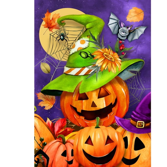 Briarwood Lane Halloween Garden Flag 12x18 For Outdoor Happy Jack-O-Lanterns For Halloween Garden Flag Flags For Outside