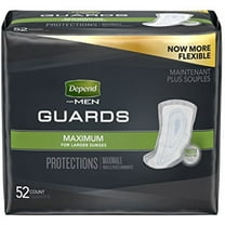 Depend Incontinence Guards for Men, Maximum Absorbency, 52 count