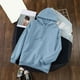 thumbnail image 5 of Gibobby Sudadera mujer, Sudadera casual con capucha para mujer, de manga larga, ligera, con bolsillo(Azul,XG), 5 of 5