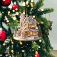 thumbnail image 5 of Tyidzon Christmas Ornaments Acrylic Snow House Hanging Christmas Decorations for Xmas Tree Car Winter Party Holiday Decor, 5 of 6