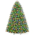 thumbnail image 1 of 7.5FT Prelit Noble Fir Artificial Christmas Tree, 600 Multicolor LED Lights, 9 Lighting Modes, 2200 Tips, Hinged Branches, Foot Pedal Switch, Metal Stand, Full Fluffy Christmas Tree, 1 of 8