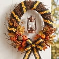 thumbnail image 4 of Miwamany Fall Decor, Candy Corn Wired Ribbon 2.5 in x 179.9 in, Thanksgiving Wreath Bow Craft for Gift Wrapping Home Decor DIY Roll, 4 of 6