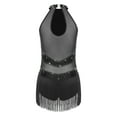 thumbnail image 4 of SiiRoh Women's Latin Dance Dress Tassel Bodysuit Sparkly Samba Cha-Cha Performance Dancewear Black S, 4 of 6