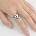 thumbnail image 4 of Women's Flower Ring .925 Sterling Silver Band Jewelry Female Male Unisex Size 5, 4 of 4