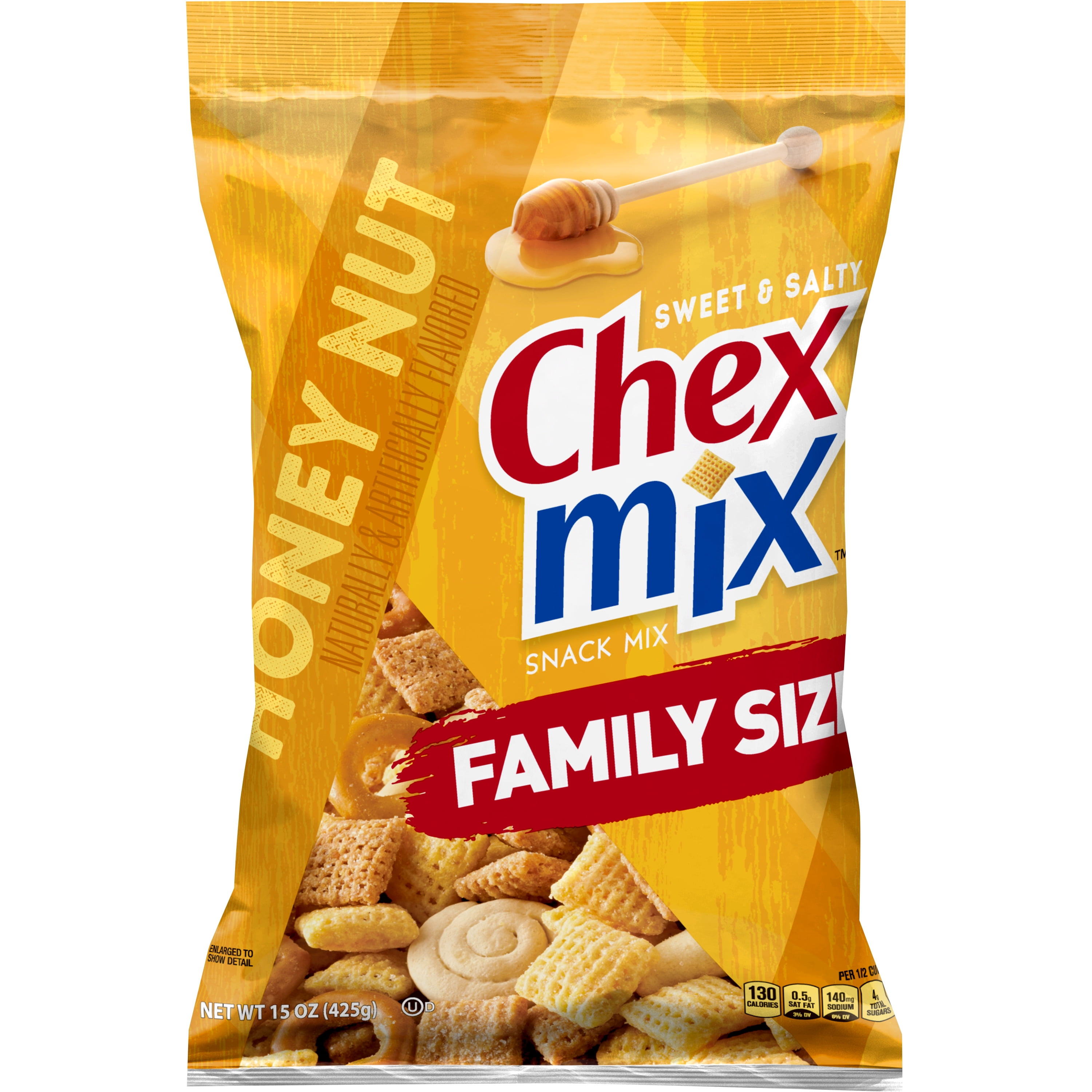 Chex Mix Snack Mix, Sweet and Salty Honey Nut, 15 oz Family Size