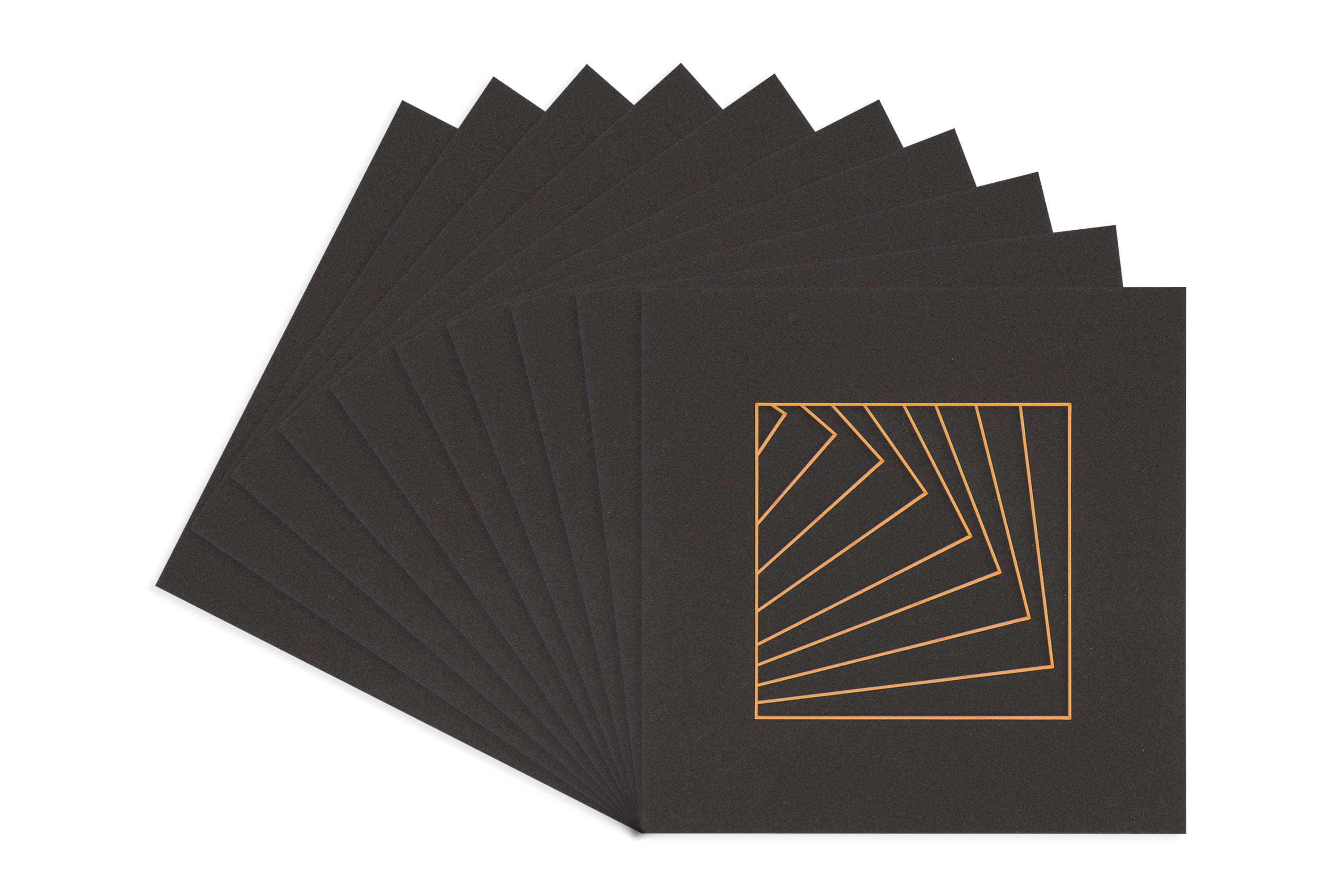 Black Acid Free 20x20 Picture Frame Mat with Orange Core Bevel Cut for