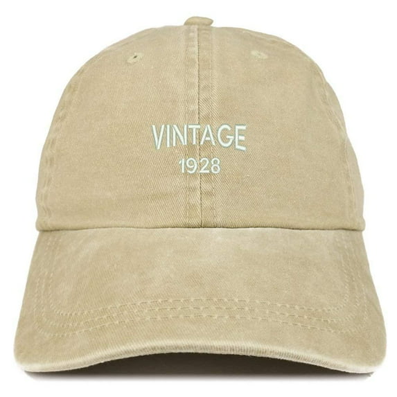 Trendy Apparel Shop Small Vintage 1928 Embroidered 90th Birthday Washed Pigment Dyed Cap