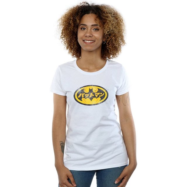 Batman T-Shirt Boyfriend en Coton pour Femmes avec Logo Japonais