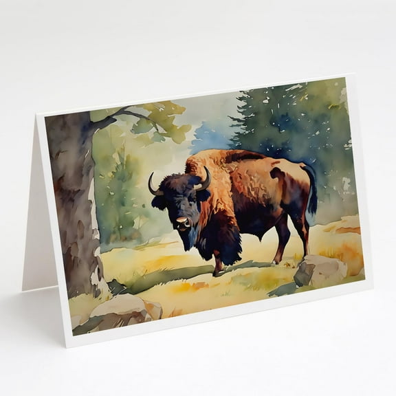 Carolines Treasures DAC2871GCA7P 5 x 7 x 0.01 in. American Bison Greeting Cards - Pack of 8