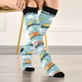 thumbnail image 5 of FORMRS Womens Knee High Socks Casual Long Thick Travel Daily Wear, 2 Pairs, Cartoon Train Pattern, 5 of 6