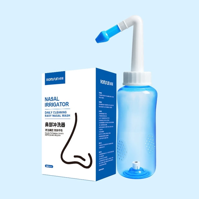 300ml, 500ml, limpiador de nariz, irrigador nasal, botella de enjuague, protector de nariz, evitar la rinitis alérgica, olla Neti para niños adultos Feliz Sencillez