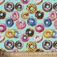thumbnail image 3 of David Textiles 44" x 1 Yard Cotton Donuts Precut Fabric, Aqua, 3 of 7
