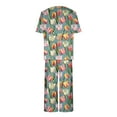 thumbnail image 6 of Runfenguu Birthday Outfits For Women Sexy Women'S Fashionable Printed Casual Round Neck Short Sleeved Pajamastcropped Pants Pajamas Set, 6 of 7
