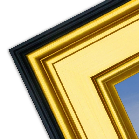 EKMAX 20x24 Distressed Black & Gold Ornate Antique Photo Frame – No Mat, Vintage Style Wall Frame for 20x24 Pictures