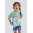 thumbnail image 4 of Bluey Bingo Toddler Girls T-Shirt and Shorts Outfit Set Green / Blue 4T, 4 of 5