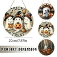 thumbnail image 3 of Gnwei Halloween Decorations Door Hanging Sign, Round Pumpkin Wooden Signs, Happy Halloween Welcome Front Door Hanger Wreath Yard Wall Home Decor for Halloween Party Supplies, 3 of 9