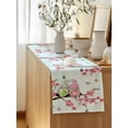 thumbnail image 5 of Table Runner 48 Inches Long for Kitchen Dining, Easter Dresser Scarf Farmhouse, Dining Table Decorations for Wedding/Parties, Spring Gnomes Blossoms Flowers Colorful Eggs 13 x 48 In, 5 of 8