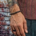thumbnail image 5 of Hot Selling Coconut Shell Wood Chip Turquoise Cross Bracelet - Handmade Beaded Elastic Wood Wristband for Men, Hip-Hop Style, 5 of 11