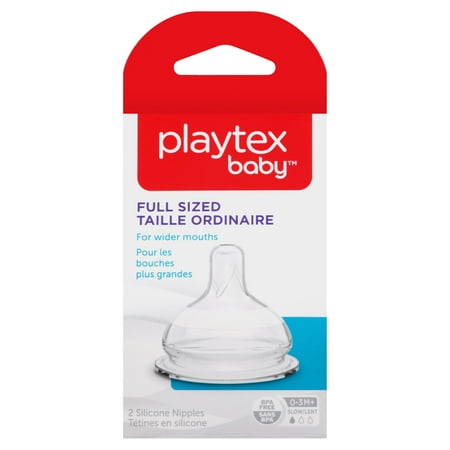 Playtex Baby Full Size Slow Flow Baby Bottle Nipples