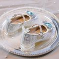 thumbnail image 4 of Gpaecead Girls Heart Rhinestone Sparkle Princess Shoes Faux Leather Anti Slip Sole Party Performance Dress Flats,B-White, 4 of 8