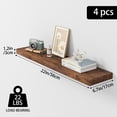 thumbnail image 4 of Fairy 4pcs Floating Shelves for Wall, 22.5in Bathroom Kitchen Shelves for Farmhouse Decor, Rustic Brown, 4 of 5